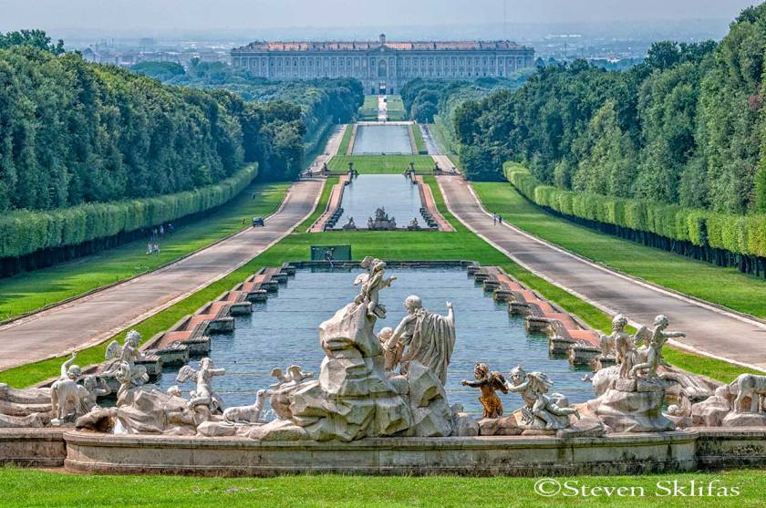 Central garden promenade. Royal Palace. Caserta. Campania. Italy.