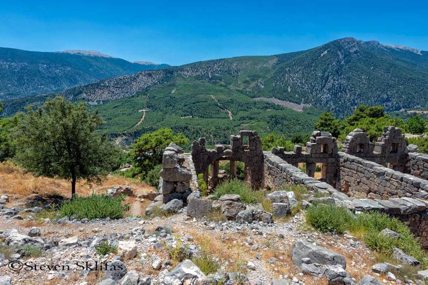 Grand Baths panoramic view. Arykanda. Turkey.